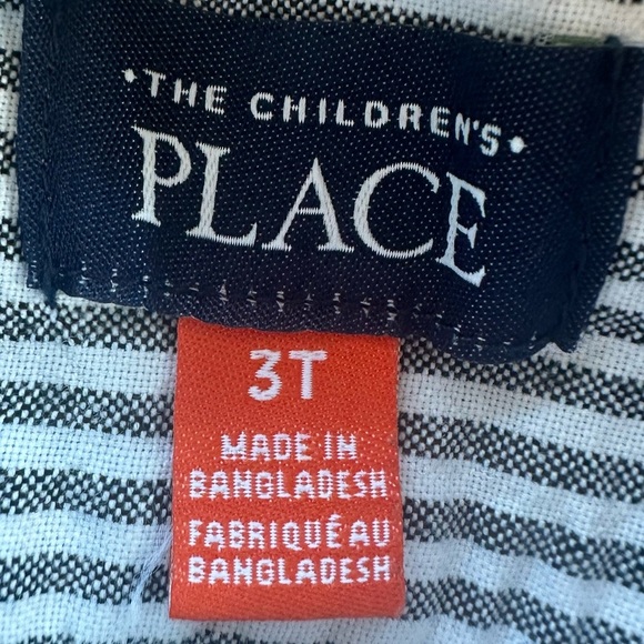 The Children’s Place Boys Grey White Striped Long Sleeve Button Down Shirt - Picture 5 of 5